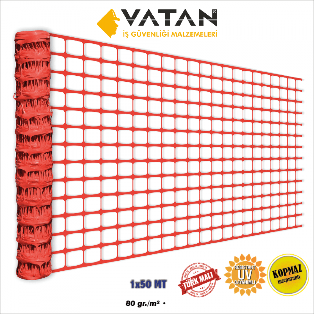 EMNİYET ALAN PERDESİ 80 gr 100X50 METRE